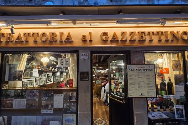Trattoria Al Gazzettino — gluten-free restaurant in Venice